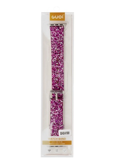 Apple Watch 38mm Uyumlu Starry Taşlı Kordon - Derin Mor
