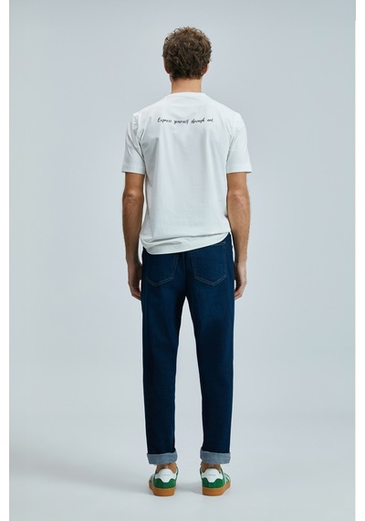 Lufian Funky Modern Grafik T- Shirt Kırık Beyaz Kırık Beyaz 111020254100510 KIRIK BEYAZ