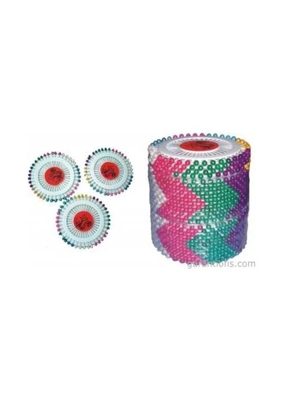 Saip 38 Mm Diske Dizili Plastik Başlı Toplu İğne 12 Li Paket