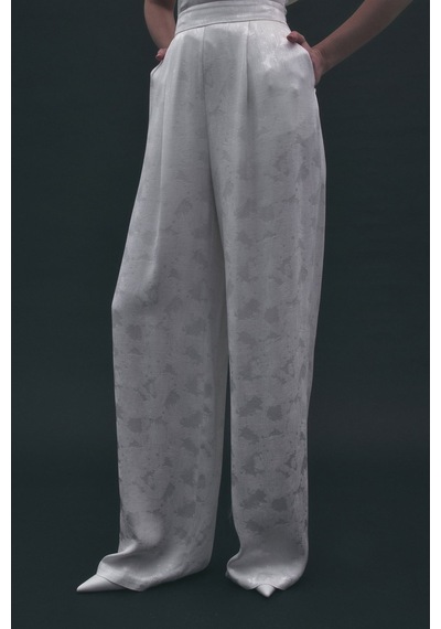 Sateen Camila Pantolon - Ekru-137188 Ekru