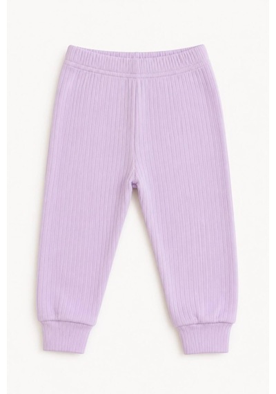 H&c Coolboy H&c Bebek Patiksiz Alt Pantolon %100 Pamuk Esnek Fitilli Ribana 0-36 Ay Lila