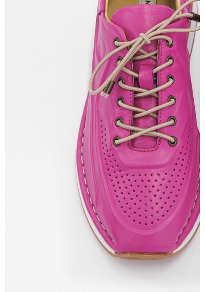 Patrice Pembe Hakiki Deri Kadın Sneaker-Pembe