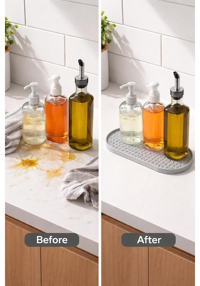 Tr Silikon Yağdanlık Ve Sıvı Sabunluk Altlığı 24x12 Cm Kaymaz Isıya Dayanıklı Kolay Temizlenebilir Mutfak Ve B Diğer