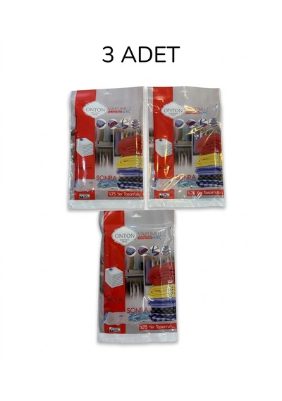 3 Adet 50x70 Cm Vakumlu Poşet - %75 Yer Tasarruflu Kıyafet Ve Tekstil Vakumlu Hurç Seti