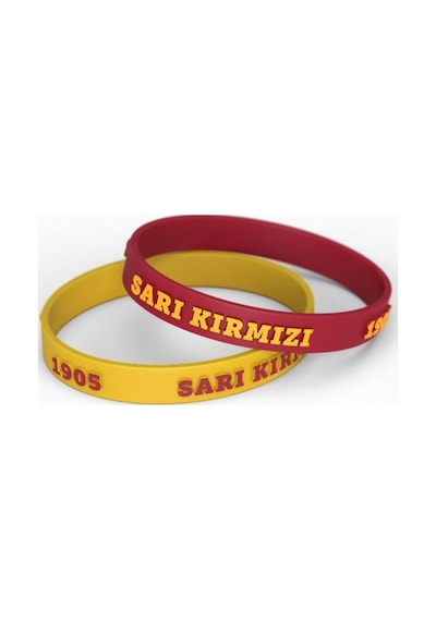 Galatasaray Orijinal Lisanslı Sarı Kırmızı 1905 2'li Yetişkin Bileklik Hediyelik Ahşap Kutulu Sarı - Kırmızı