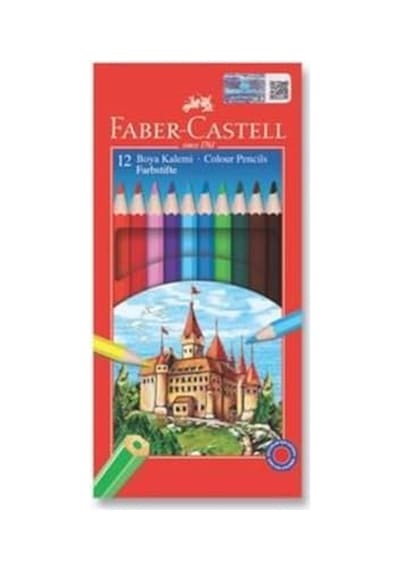 Faber Castell Kuru Boya Kalemi, 12 Renk, Tam Boy, Renkli Diğer