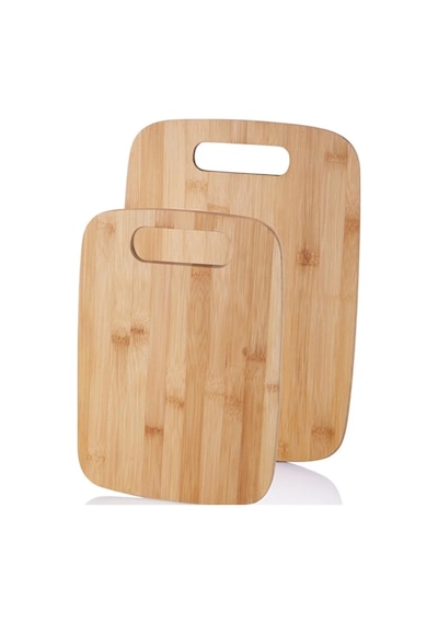 Balsa Bambu 2'li Kesme Tahtası-lüx Sunum Tahtası 33x24 Cm-28x20 Cm Bek1003 Kahverengi
