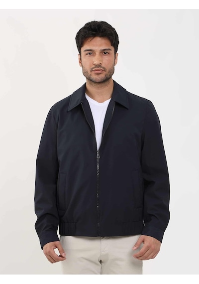 Dufy Lacivert Erkek Regular Fit Düz Klasik Yaka Bomber Mont - 104394-Lacivert