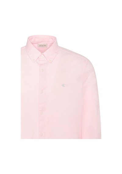 Calvin Klein Ls Erkek Düz Renk Oxford Pembe Klasik Gömlek-15674 Pearly Pink