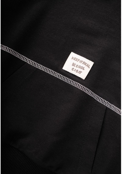 Cigit Karyoka Detaylı Oversize Sweatshirt 2-8 Yaş Siyah