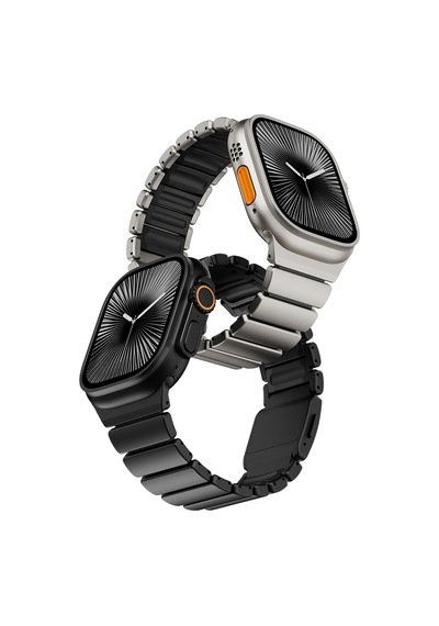 Apple Uyumlu Watch  42mm Zore Krd-152 Titanyum Silikon Kordon