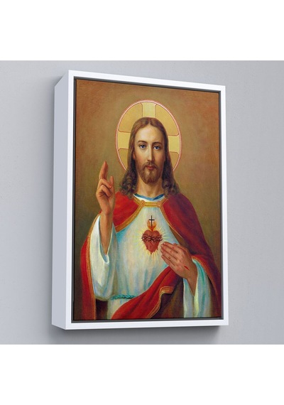 Çerçeveli İsa'nın En Kutsal Kalbi Tablosu - The Most Sacred Heart Of Jesus-6478