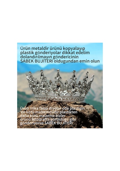 Metal Pasta Taçı 12 Cm Doğum Günü Taçı Kral Tacı Pasta Süsü Brithday Taçı Gümüş Kaplı Beyaz Taş - 689142162 Gümüş Kaplı Beyaz Taş