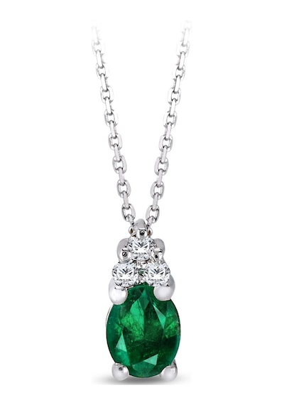 0.26 Karat Pırlantalı Zümrüt Kolye