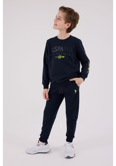 U.S. Polo Assn. Lisanslı Erkek Çocuk Alt Üst 2 Parça Eşofman Takımı Us2218 Lacivert