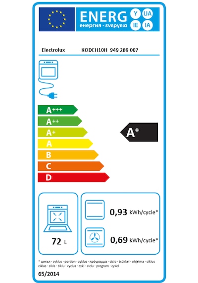 Electrolux KODEH10H 72 L Ankastre Fırın