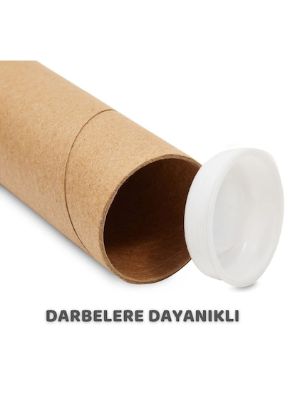 Postüp 5 Adet Kapaklı Silindir Kutu Karton Rulosu 5 Cm X 45 Cm