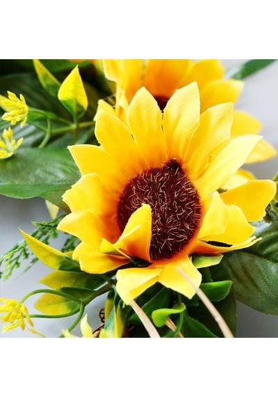 Nettenevime Yapay Çiçek Kapı Süsü Ay Çiçeği Ve Kuşkonmaz Sunflower Yılbaşı Kapı Çelengi Diğer