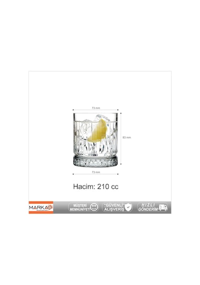 Lüx 4'Lü Elysia Viski Meşrubat Bardağı 210 CC 520014