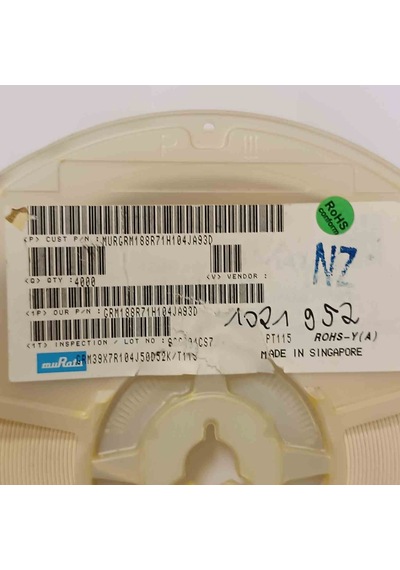 Murgrm188r71h104ja93d 100nf 50v 603 Smd Seramik Kondansatör 250 Adet