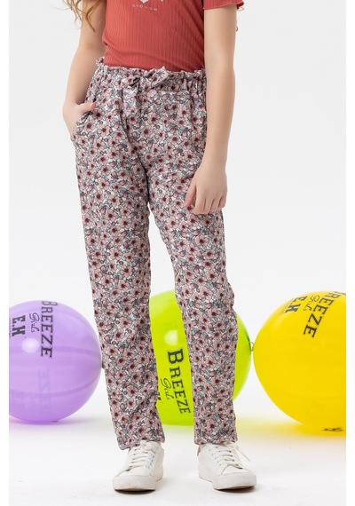 Breeze Kız Çocuk Tayt Pantolon Fiyonklu Çiçekli 1.5-5 Yaş, Ekru Ekru