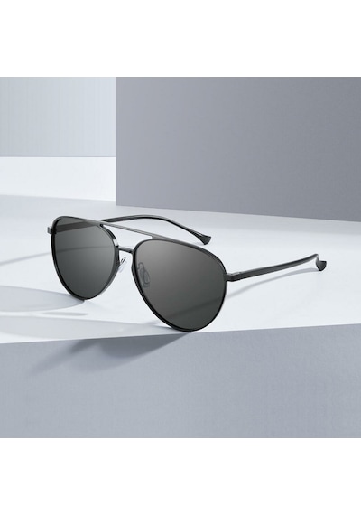 Xiaomi Mijia Luke Polarize Aviator Güneş Gözlüğü Uv400 Alüminyum-magnezyum Çerçeve Unisex 7 Katlı Özel Tac Lens Hafif 23gram Siyah