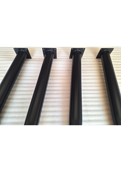 4 Adet Metal Konik Ayak Siyah 72 CM - Açılı Ayak Boru Çapı 5.1 CM