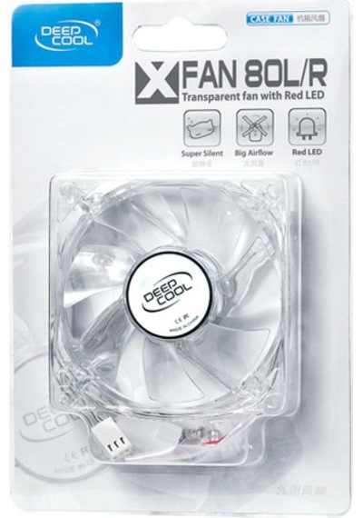 Deep Cool Xfan 80L/R Kırmızı Ledlı Kasa Fanı 80Mm