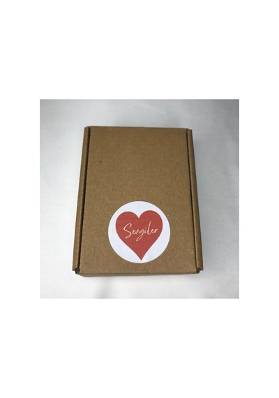 Kırmızı Beyaz Kalp Sevgiler Love Sticker Heart Yuvarlak Etiket 4 Cm - 100 Adet Çok Renkli