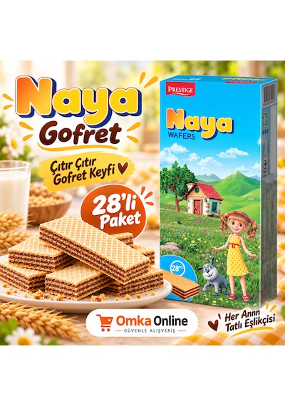 Naya Gofret 28 Li Paket Çikolata Dolgulu Çıtır Çıtır Bulgaristan Gofreti Balkan Atıştırmalığı