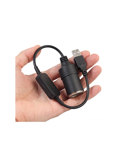 Sürüş Kaydedici Güç Kablosu Usb'den Çakmak Soketi Dişi Konektöre, Usb 5v'dan 12v'a Yükseltici Güç Adaptör Kablosu 5v'dan 12v'a 60 Cm. 1 Adet