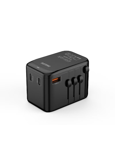 Philips Uyumlu Chp9000bk/62 65w Evrensel Gan Şarj Cihazı 2xusb-c, 1xusb-
