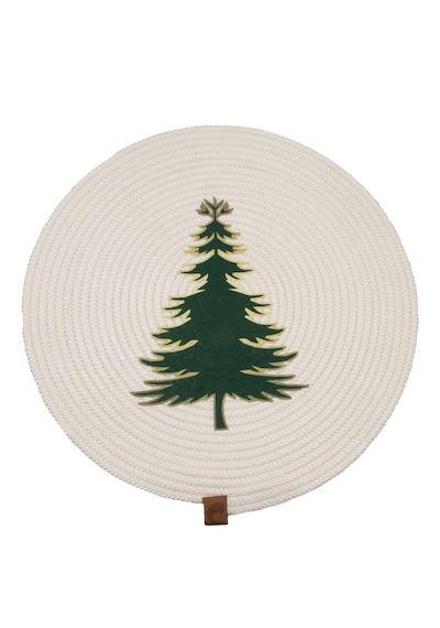 Christmas Yılbaşı Ağaç Temalı Beyaz Amerikan Servis Supla 35cm Beyaz