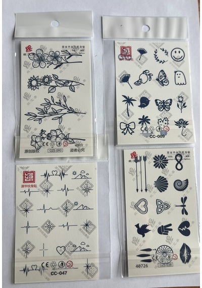 Parmak El 4 Adet Minimal 11x8 Cm 3 Hafta Kalıcı Yarı Kalıcı Geçici Dövme