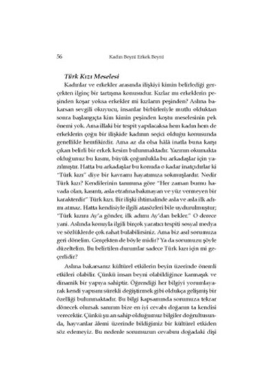 Kadın Ve Erkek Beyinlerinin Farklılıkları Üzerine Analiz