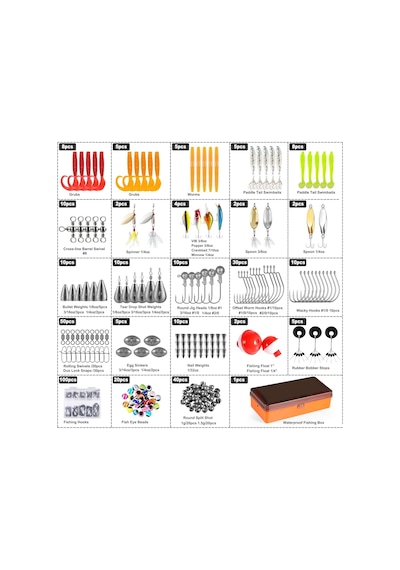 Valkyrie Profesyonel Balık Avı Seti 354 Parça Yem, Kanca, Kurşun, Sahte Yem Kutulu Full Set