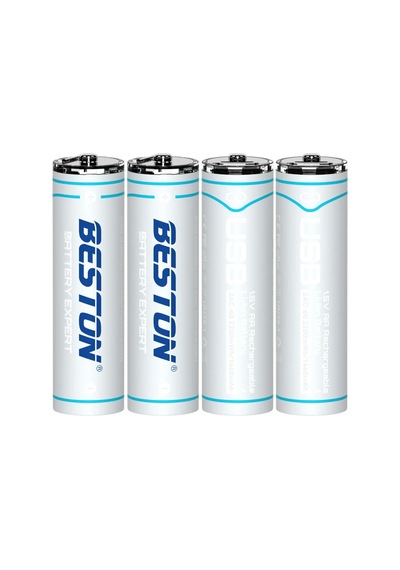4'lü Şarj Edilebilir Aa Lityum Pil 1.5v 500mah 2200mwh, Usb-c Şarjlı, 1000+ Döngü, Sabit Voltaj Çıkışlı, Mikrofon, Oyuncak Ve Küçük Cihazlar İçin, 2ac-06