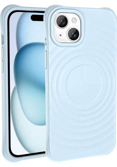 Apple Uyumlu iPhone 15 M-safe Şarj Özellikli Airbagli Mat Görünümlü Zore Hepi Kapak Beyaz