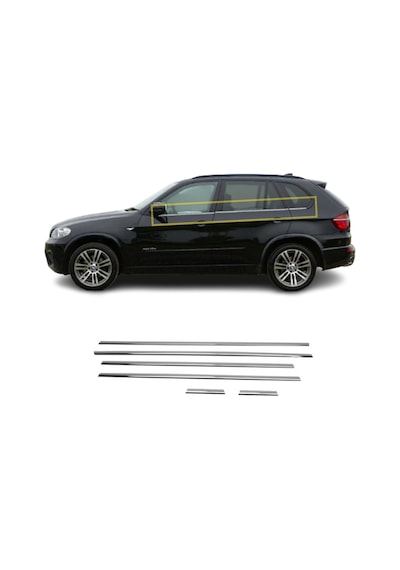 AG-Tuning Bmw X5 Krom Cam Çıtası 6 Parça 2006-2013 Arası Paslanmaz Çelik