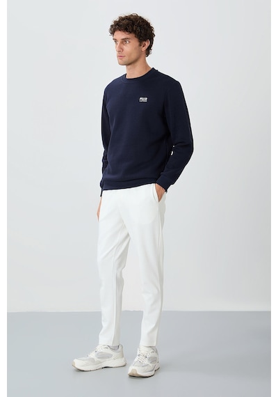 Tommy Life Ekru Yüzeyi Dokulu Standart Fit Erkek Eşofman Alt - 82155