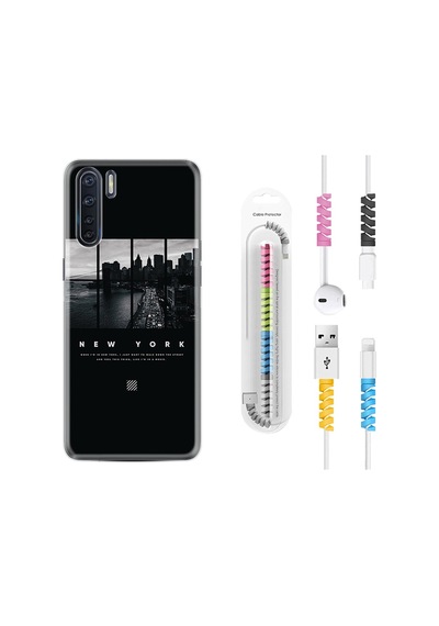 Oppo A91 Kılıf Kablo Koruyuculu New York 1612