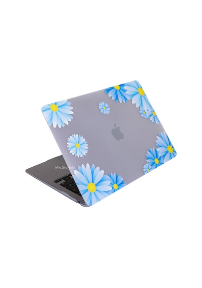 Apple Uyumlu MacBook Pro Kılıf 13 İnç M1-m2, Flower07nl Type-c'li Model A2338 A2289 A2251 A1706-08 A1989 A2159 İle Açık Mavi