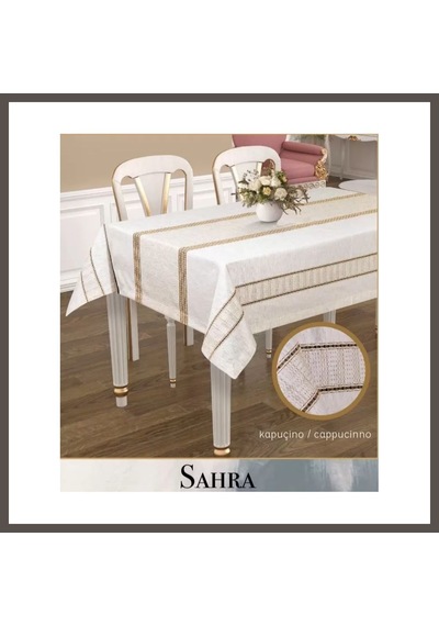 Bezos 160x260 Cm Kapicino Sahra Polyester Ajurlu Keten Tablecloth Şık Masa Dekoru Nxrlvng Çok Renkli
