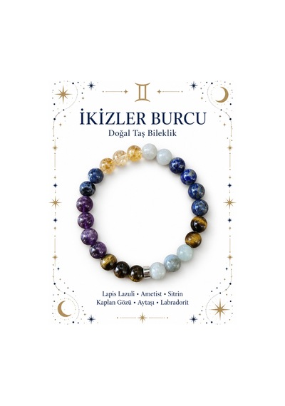 İkizler Burcuna Özel Doğaltaş Bileklik Mor - 928507068 Mor