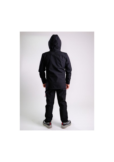 Outdo Premium Softshell Çıkarılabilir Kapüşonlu Mont Rüzgar Geçirmez Su İticidir Siyah Siyah