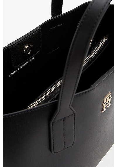 Tommy Hilfiger Kadın Th Webbing Strap Tote El Çantası - Siyah Black