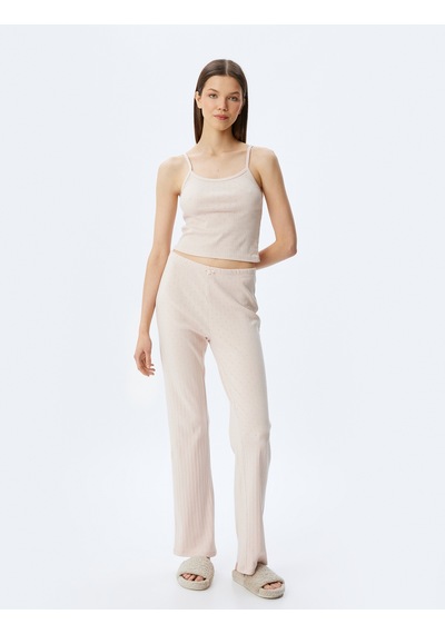 Koton Pamuklu Örme Crop Askılı Pijama Üstü Lila 5wlk90050mk Lila LILA