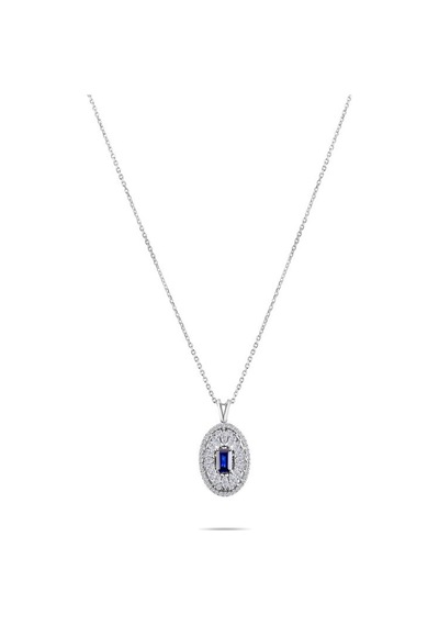1.55 Karat Safir Pırlanta Kolye - Hrd Sertifikalı 86127838