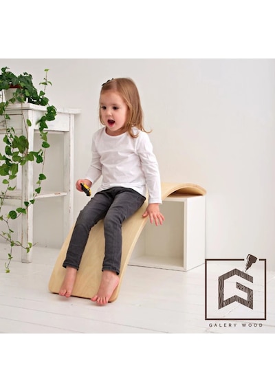 Galerywood Denge Tahtası, Balance Board, Doğal Ahşap Çocuk Oyuncak, Spor Ekipmanı, Eğitici Oyuncak Ahşap