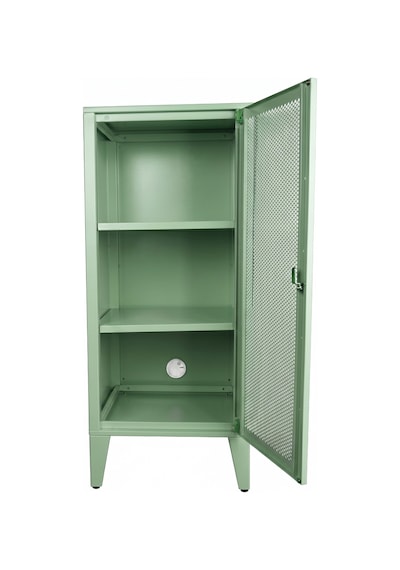 Alfafonet Ziglat Serisi Kilitli Metal Home Office Dolabı %70 Perfore Kapaklı Yeşil Ral 6018 450x1050x450 Mm